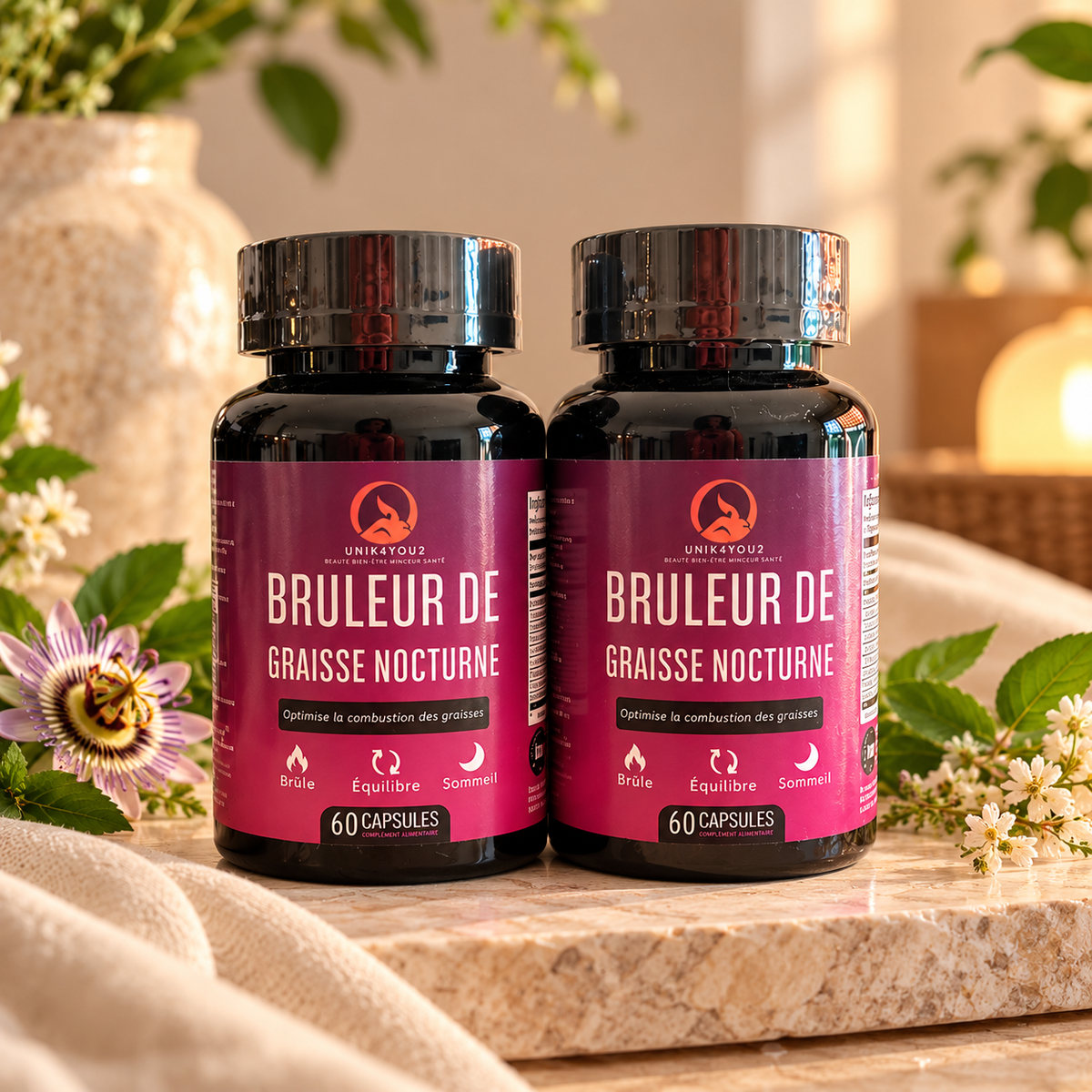 LOT DE 2 – Brûleur de Graisse Nocturne | 120 Gélules – Offre Déstockage