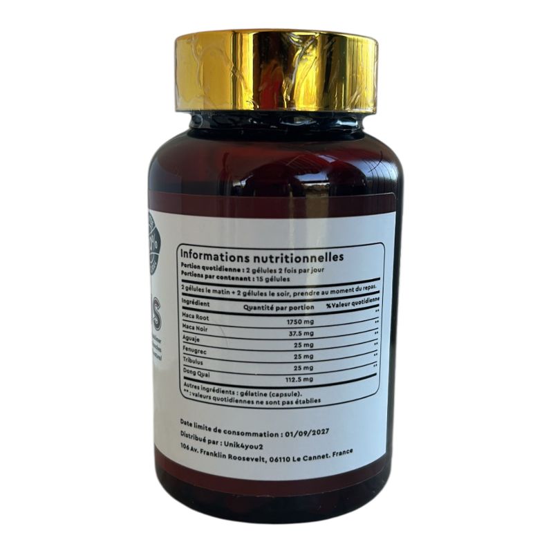 MACA EXTREME CURVE 1750 mg – Gélules Maca Root + Maca Noir + Aguaje + Fenugrec + Donq Quai | Formule naturelle pour galber, tonifier et équilibrer