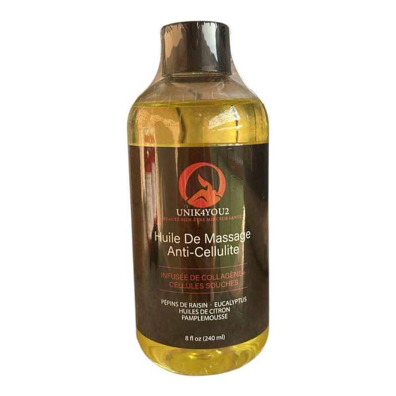 HUILE DE MASSAGE Anti-Cellulite 240 ml – Raffermissante, Lissante & Tonifiante