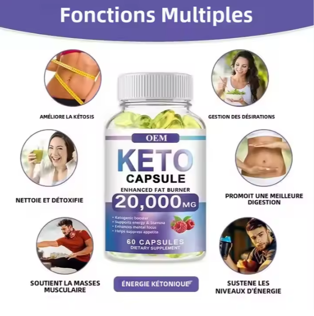 KETO Capsules – Brûleur de Graisses Puissant 2000 mg | Cétose & Énergie