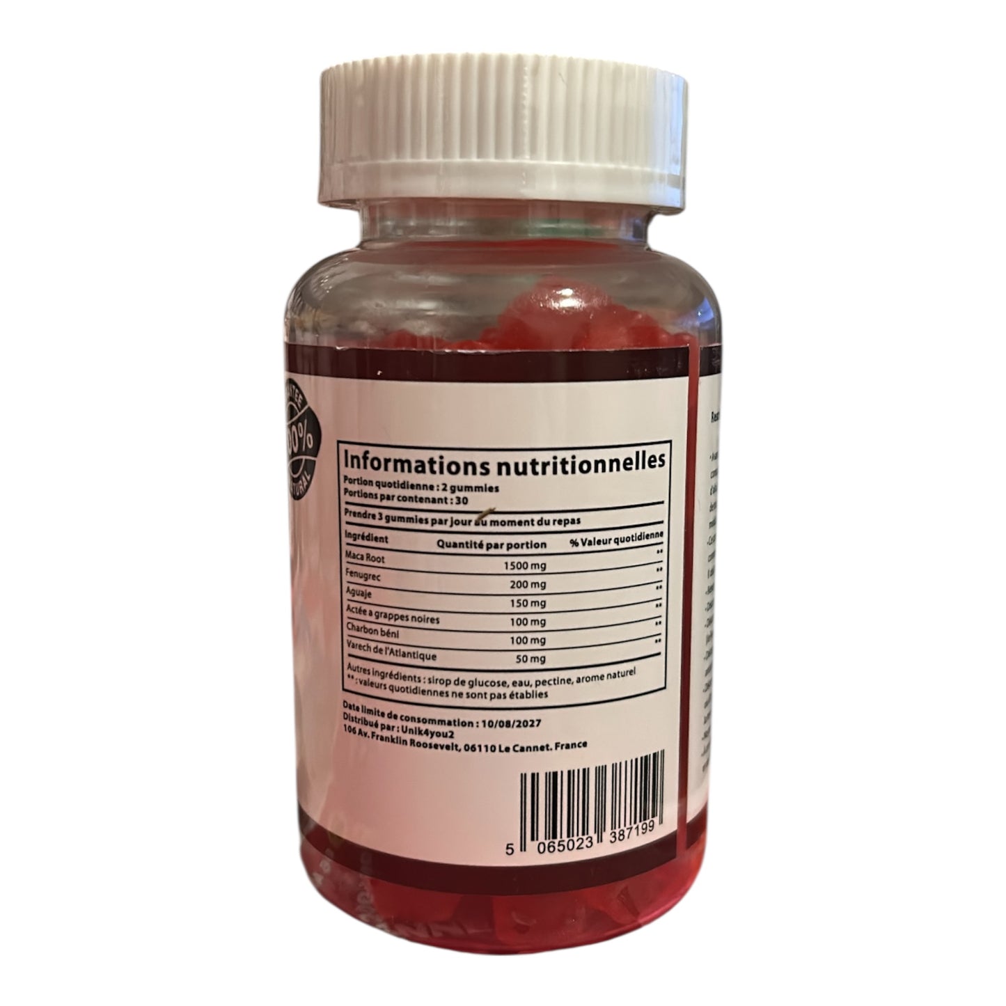 ULTIMATE MACA GUMMIES 7500 mg de maca root - Exclusivité Unik4you - Spécial booty & courbes