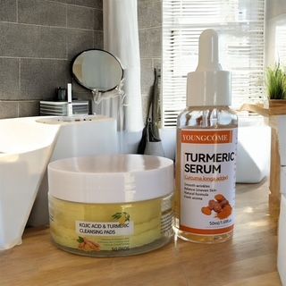 ⭐️ LOT BEAUTE AU CURCUMA – 50 Pads + Sérum 50 ml