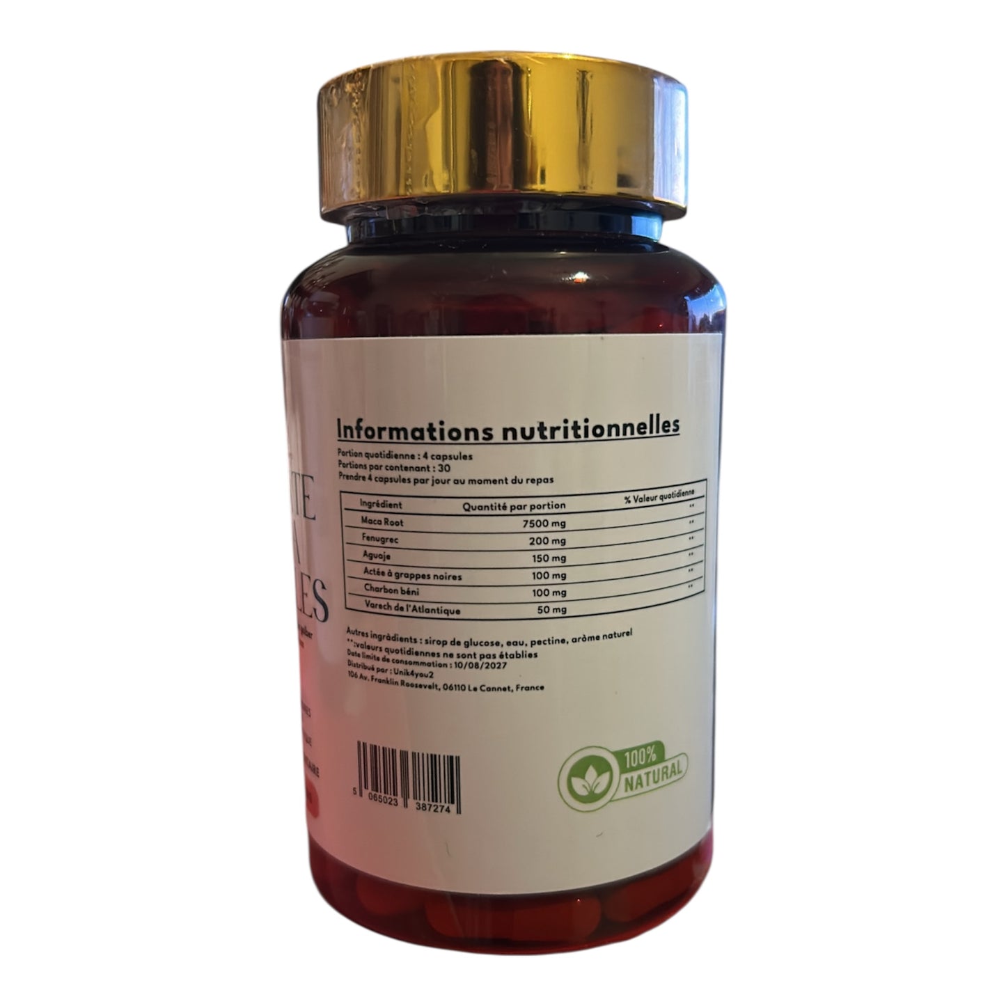 ULTIMATE MACA GÉLULES 7500 mg de maca root - 120 gélules - exclusivité Unik4you - Spécial booty & courbes