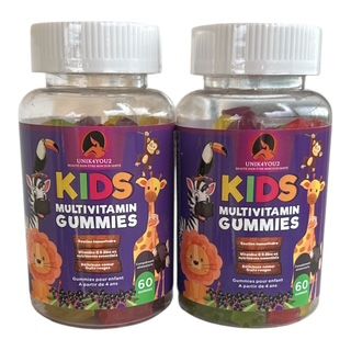 LOT DE 2 POTS KIDS MULTIVITAMIN GUMMIES – Vitamines A, C, D3, E, B6, B9, B12, Biotine, B5 & Zinc | Enfants dès 4 ans