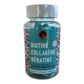 BIOTINE COLLAGÈNE KÉRATINE Gummies – 14 Vitamines Beauté | Cheveux, Ongles & Peau | Formule Ultra Complète et Hautement Dosée