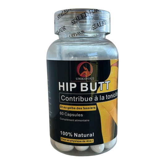HIP BUTT Capsules – Formule naturelle galbante avec Saw Palmetto, Fenugrec, Maca, Wild Yam, Donq Quai, Agripaume & Varech de l’Atlantique | Courbes et tonus féminins