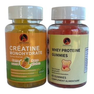 LOT CREATINE Gummies 3 g + WHEY Gummies Protéines & BCAA | Énergie, Force & Récupération