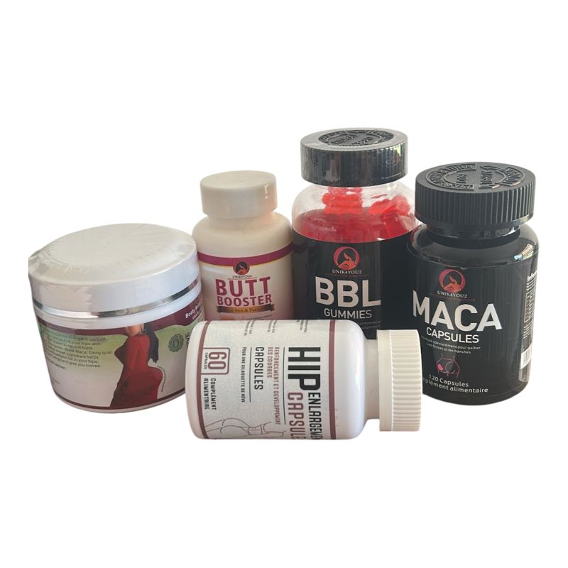 KIT BOOTY SUPREME – Routine Complète Fessiers & Hanches 100% Plantes + Crème Booty