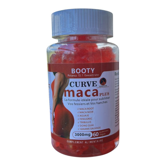MACA CURVE Gummies 100 % Naturelles – Énergie, Vitalité & Galbe du Booty